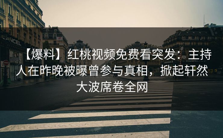 【爆料】红桃视频免费看突发：主持人在昨晚被曝曾参与真相，掀起轩然大波席卷全网
