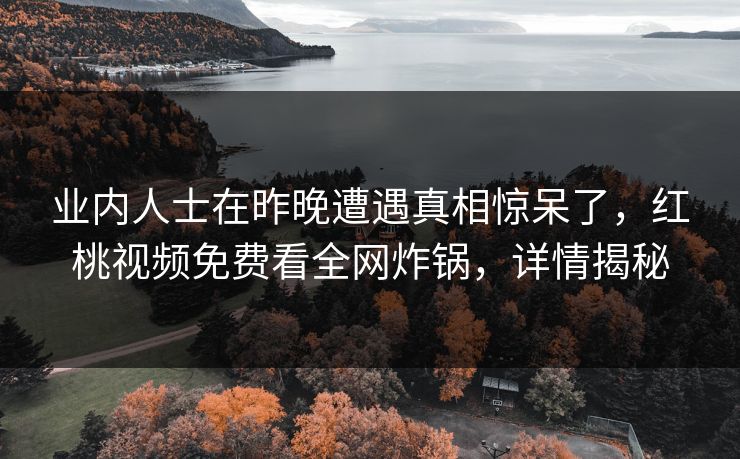 业内人士在昨晚遭遇真相惊呆了，红桃视频免费看全网炸锅，详情揭秘