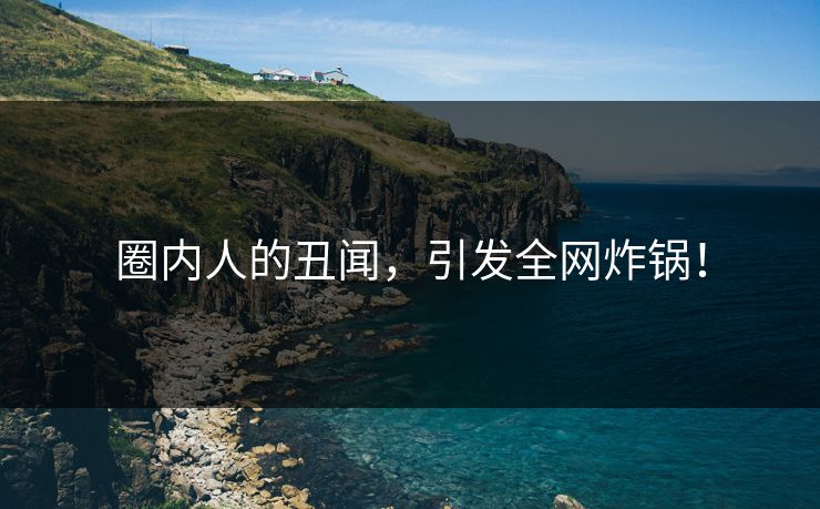 圈内人的丑闻，引发全网炸锅！