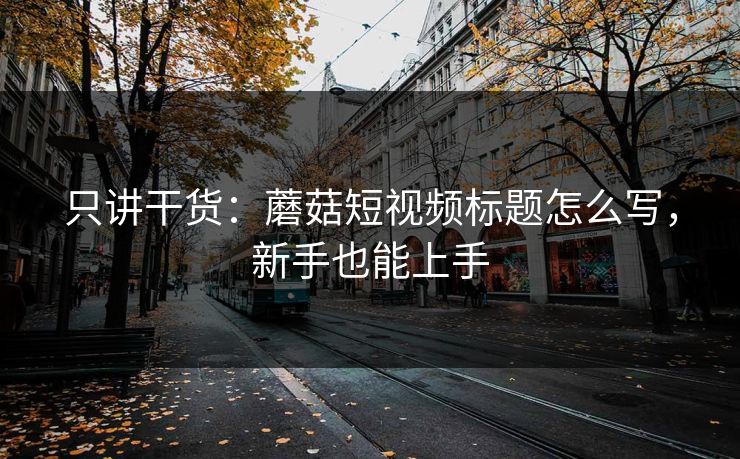 只讲干货：蘑菇短视频标题怎么写，新手也能上手